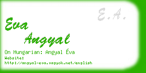 eva angyal business card